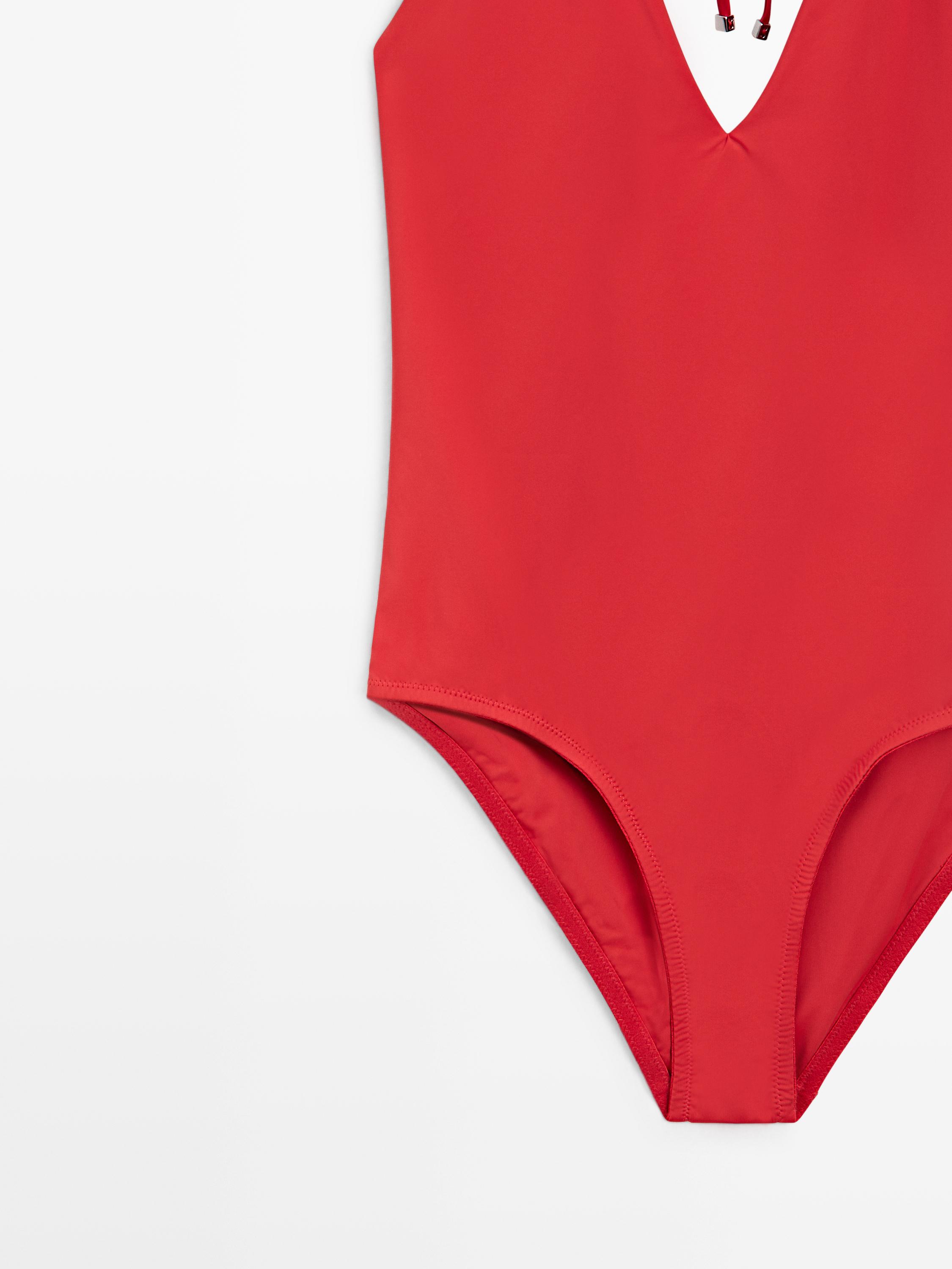 Maillot de bain col en v encolure américaine